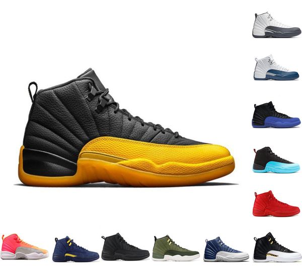 

jumpman 12 men women basketball shoes high 12s university gold indigo reverse taxi designer mens sneakers gym red white dark grey fiba outdo