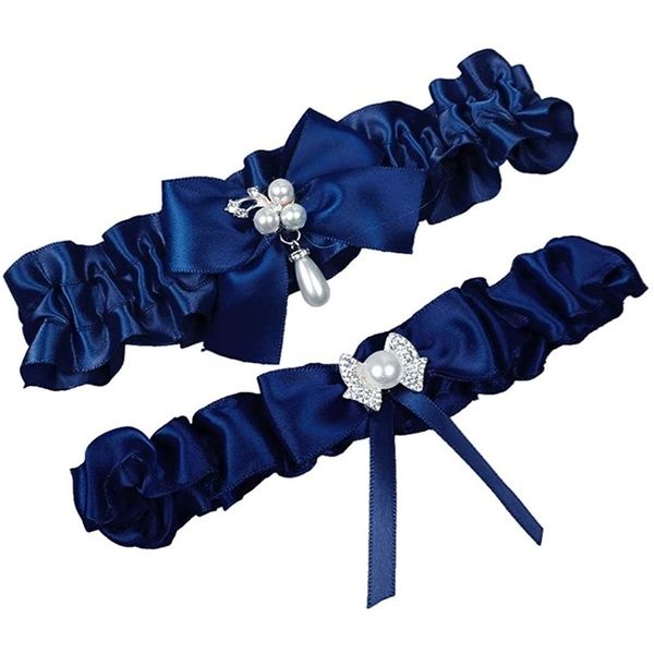 

ribbon wedding bridal garter set throwing away prom garters, White