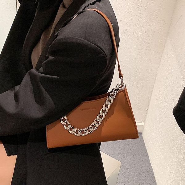 

evening bags women's pu leather bag ladies autumn winter fashion solid color chain shoulder retro luxury designer messenger purse