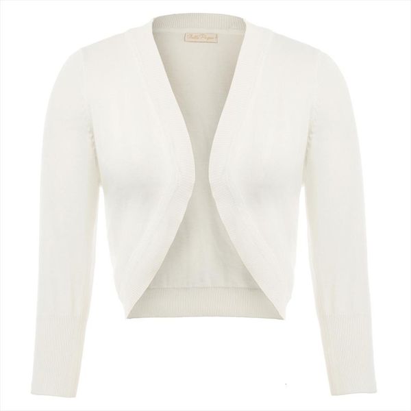 

bp women knitted bolero sweaters 3 4 sleeve open front cardigan cropped three quarter length sleeves knitwear, White;black