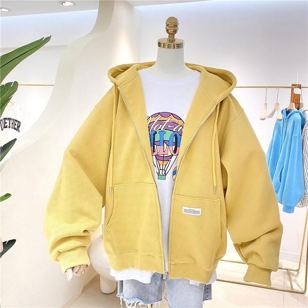 

women's hoodies & sweatshirts 2021 women full zip casual hoodie ultra soft plain zipper loose basic hooded sweatshirt pullovers, Black