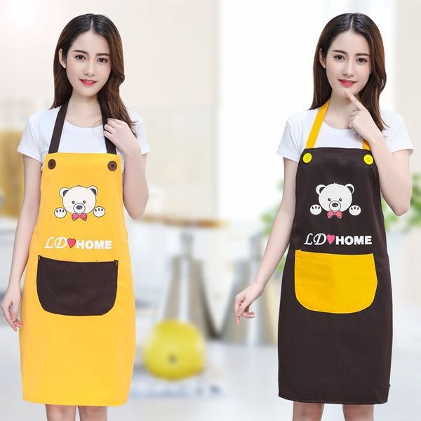 

apron cartoon bear tooling supermarket cleaning kitchen oil proof printing