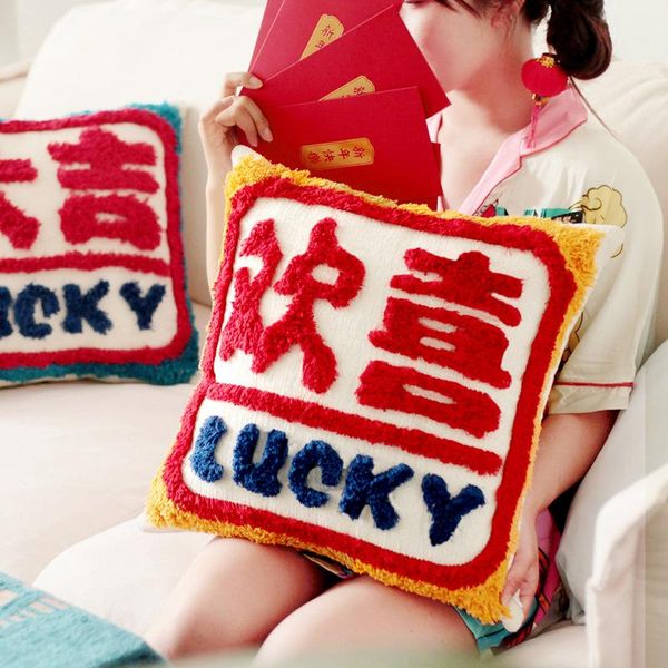 

cushion/decorative pillow chinese year cover 30x50cm / 45cmx45cm sofa cushion ethnic gemometric embroidery boho style for living room