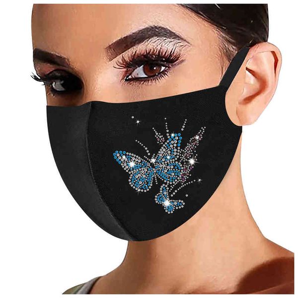 

2021 Crystal Masquerade Ladies Party Diamond Butterfly Decoration Mask Women