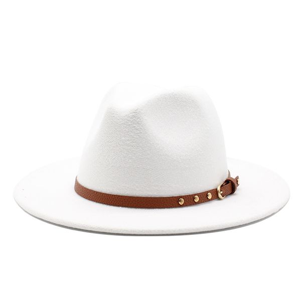 

2020 women men wool white black fedora hat wide brim jazz hat with punk ribbon gentleman elegant lady church fascinator hat, Blue;gray