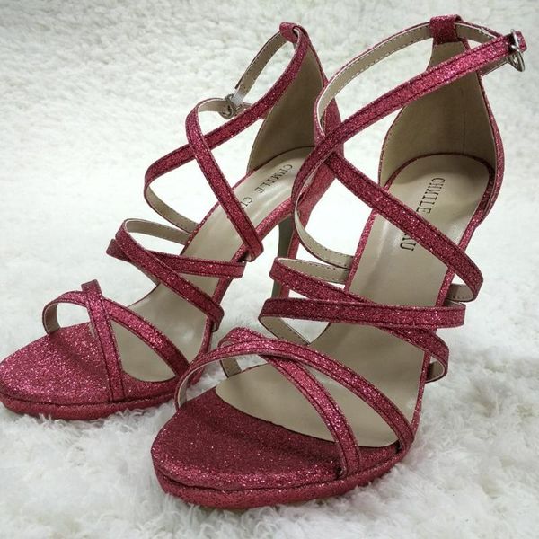 

dress shoes women stiletto thin high heel sandal ankle strap open toe pink glitter fashion wedding party bridals ball lady shoe 0640a-4, Black