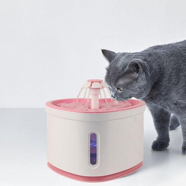 

cat bowls & feeders 2l led electric usb dog pet automatic drinker feeder mute heart-shaped fountain drinking water dispenser supplies c42