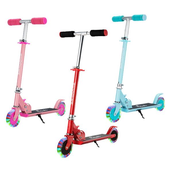 

gift sets 120mm pvc luminous wheel kid's scooter toys wear resistant wheels 4 heights portable kids sport toy balance bicycle