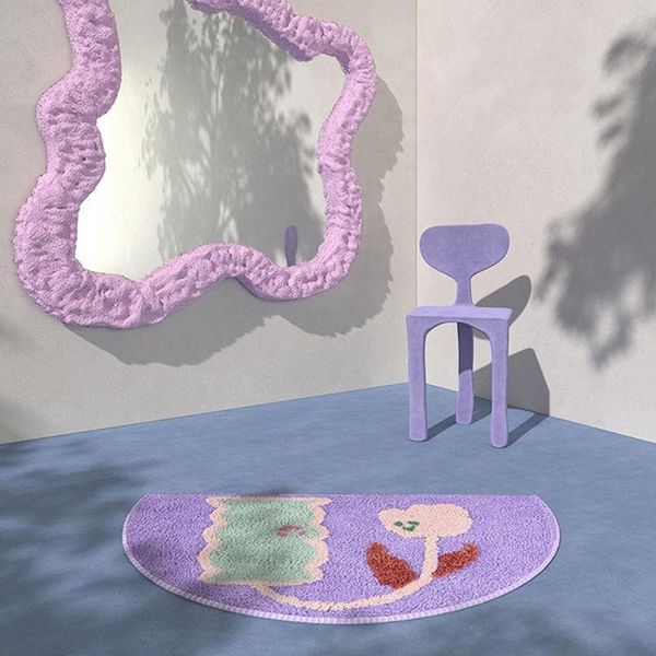 

carpets flower plush ins wind cute carpet bedroom entrance mat door floor bathroom non-slip absorbent pad