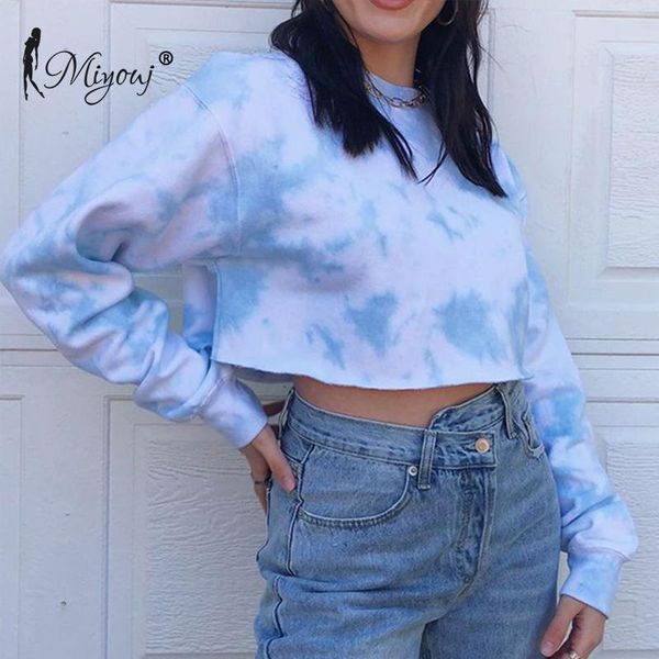 

women's hoodies & sweatshirts miyouj tie dye casual women hoodie loose fitness suit streetwear print sweatshirt clothe autumn fashion, Black