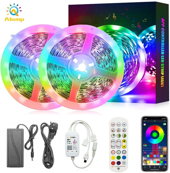 

led strip lights wifi wireless smart rgb tape light 5050 waterproof 32.8ft sync to music app control work with alexa google assistant