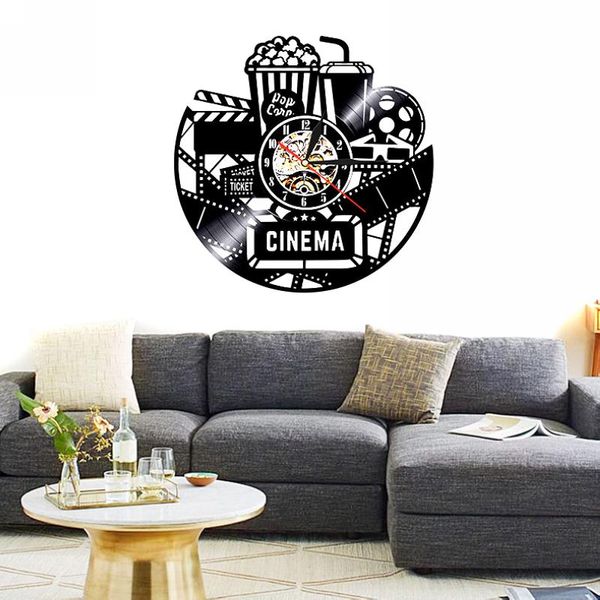 

wall clocks 12" cinema production clock movie theater sign popcorn record watching film vintage decor movies lovers