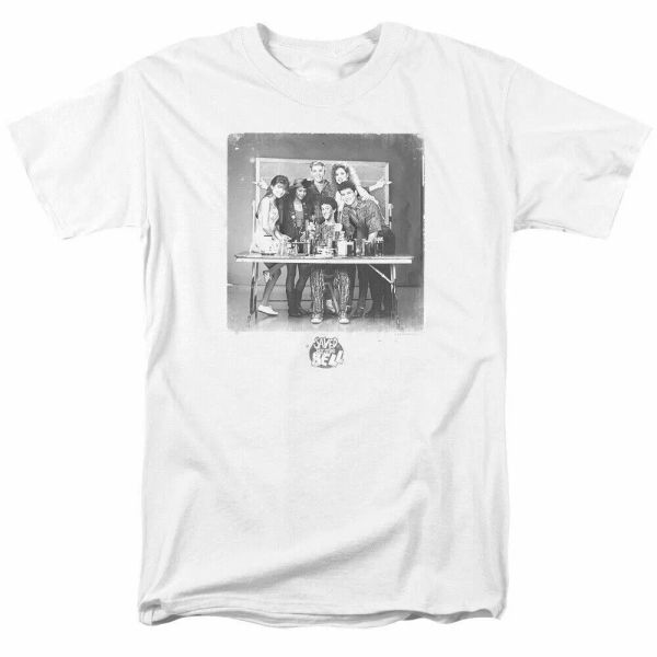 

Saved By The Bell Class Photo T Shirt Mens Licensed Classic TV Show Tee White, White;black