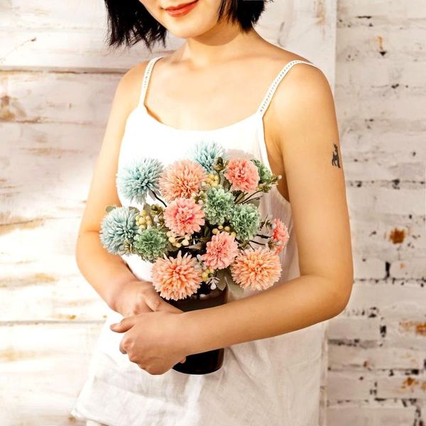 

decorative flowers & wreaths artificial flower dandelion flower, single bunch 31.5cm, wedding bride holding bouquet, home decoration vase ar