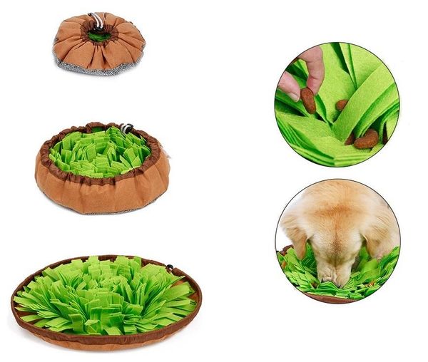 

kennels & pens interactive pet dog toys round sniffing pad washable training blanket feeding mat piecing multi-color