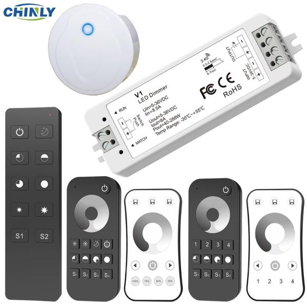 

led dimmer 12v 5v 24v 36v 8a pwm wireless rf led dimmer switch on off with 2.4g remote for single color strip light