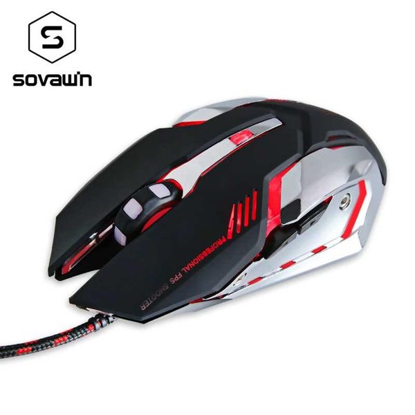 

sovawin usb wired gaming mouse 3200dpi 6 buttons led optical professional pro gamer computer mice for pc lapgames