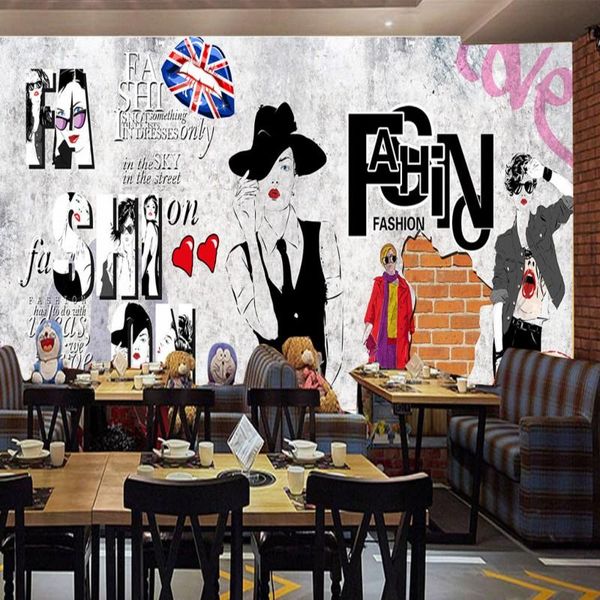 

wallpapers drop po wallpaper custom brick wall shade love fashion girl decoration shopping mall bedroom