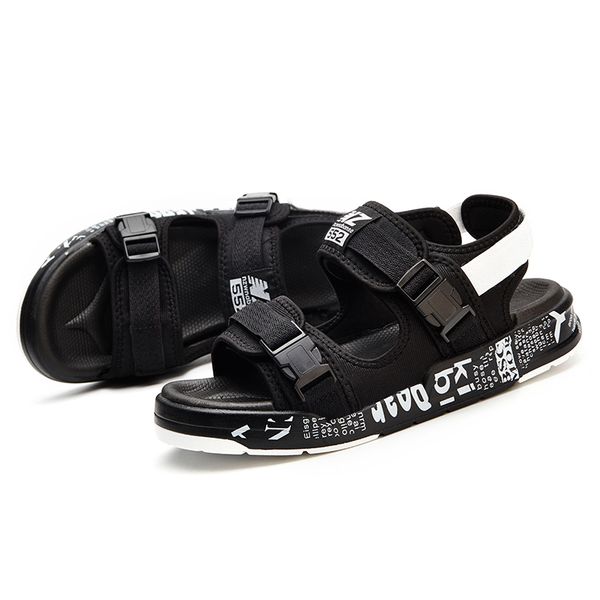 

walking breathable and lightweight sandals comfortable men women sandy beach shoes fisherman slippers lady gentlemen flip-flops, Black