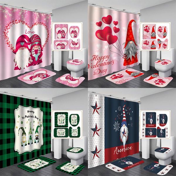 

shower curtains impresiÃ³n 3d pareja navidad cortina de ducha alfombra antideslizante juego alfombrillas baÃ±o amor cortinas home