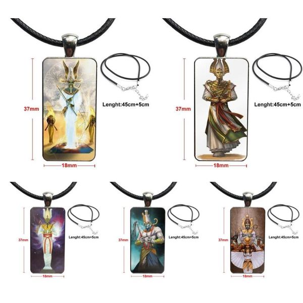 

pendant necklaces for women jewellery necklace fashion long chain with rectangle jewelry simple egypt osiris egyptian, Silver