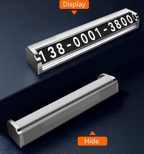 

car temporary parking card rotate phone number plate aluminum stickers universal park sin car-styling goods auto accessories cell mounts