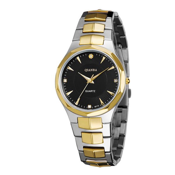 

men's watch waterproof men's steel belt women's quartz non mechanical, Slivery;brown