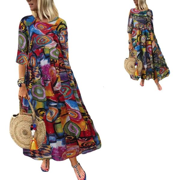 

large women's long print medium sleeve skirt, Black;gray