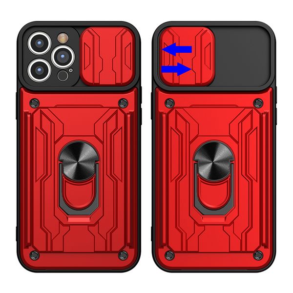 

card holder phone cases for iphone 13 12 11 pro max xr xs x 8 7 6 plus slide camera cover protaction multifunctional kickstand magnetic car