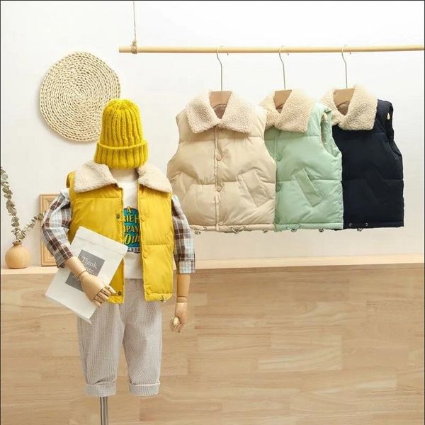 

autumn children warm vest baby cotton waistcoat kids outerwear vest children clothing lapel sleeveless jacket for boys girls, Camo