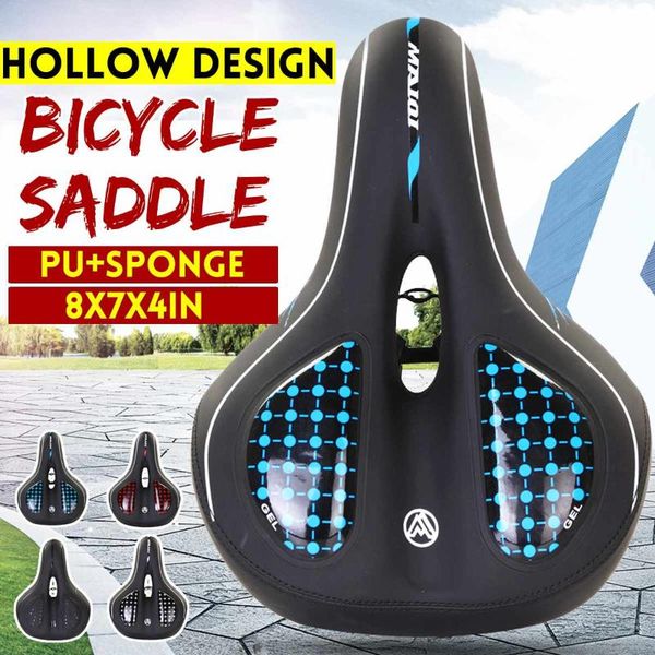 

bike saddles comfortable seat hollow-carved memory foam padded leather saddle bicycle soft cushion cycling