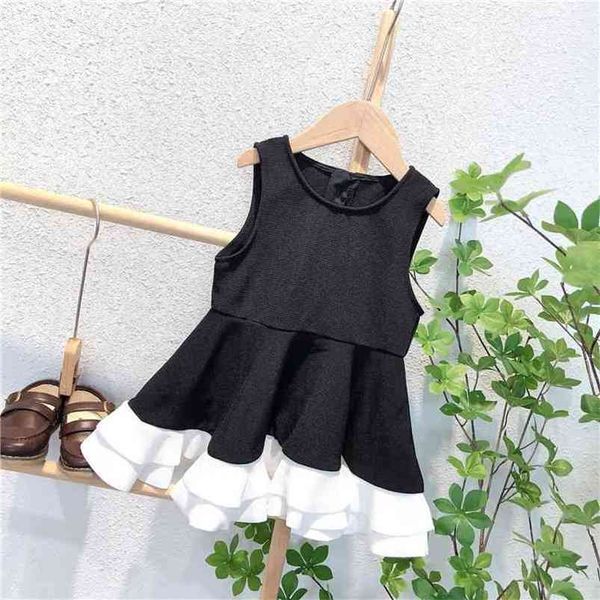 

girls autumn clothes fashion ruffles vest dress party birthday little girls costume korean cute children dresses vestidos 210715, Red;yellow
