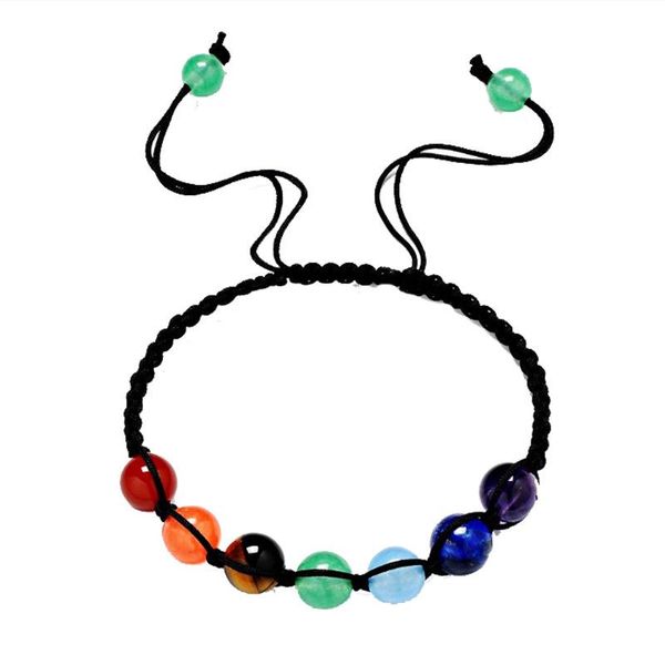 

charm bracelets bracelet beaded volcanic stone seven chakra balance beads woven diy simple personality men and women, Golden;silver