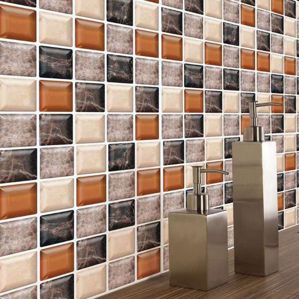 

wallpapers 3d simulation tile stickers self adhesive diy wallpaper home decoration waterproof kitchen bathroom wall sticker papel de parede