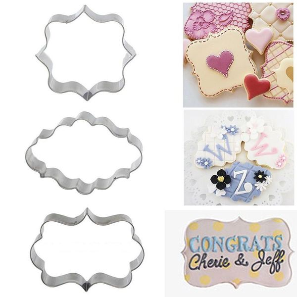 

3pcs cookie cutter set diy pastry fondant mold stainless steel sugarcraft cake decorating frame cutters baking moulds