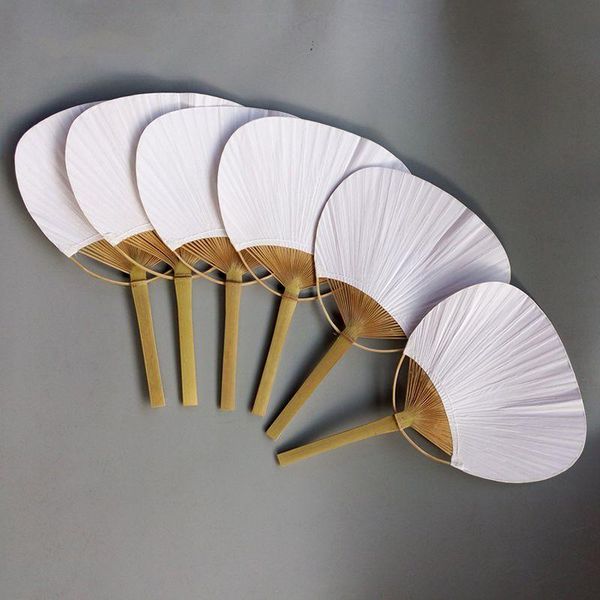 

other home decor rows of cloth 20/60 pieces pure white bamboo handle blank calligraphy painting group fan summer decoration