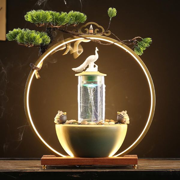 

fragrance lamps eletric incense burner ceramic statue light backflow smoke fountain assuaging encensoir burners bg50ib