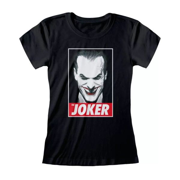 

ladies dc batman the joker licensed women ladies t-shirt, White;black