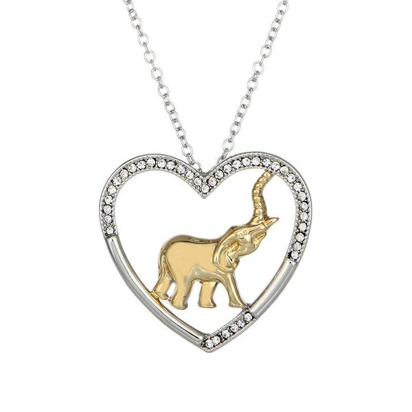 

pendant necklaces hainon cute elephant animal design fashion women charming crystal chain necklace silver color
