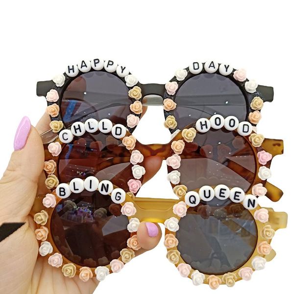 

caps & hats baby glasses fashion children kids sunglasses flower letter round shape frame headwear outdoor beachwear holiday, Yellow
