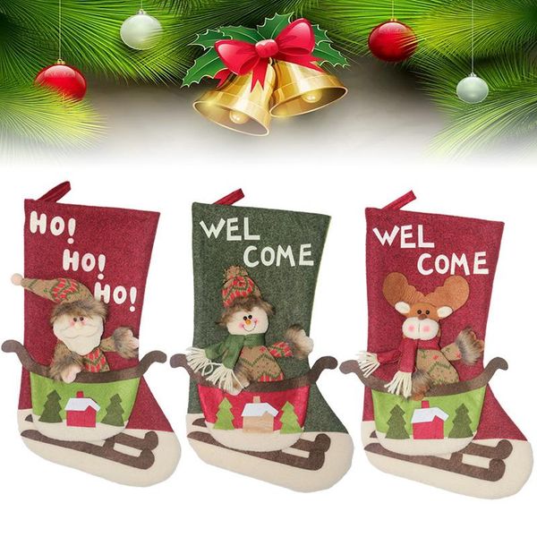 

christmas decorations santa claus pendant sock gift bag tree ornaments candy