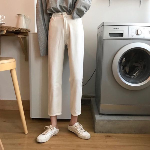 

women's jeans denim pants cost-effective autumn loose chic weird girl, Blue