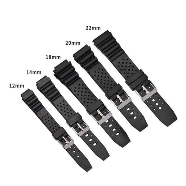 

watch bands watchband wrist strap band soft slicone adjustable diving bracelet belt replacement sports 12mm 14mm 18mm 20mm 22mm t4md, Black;brown