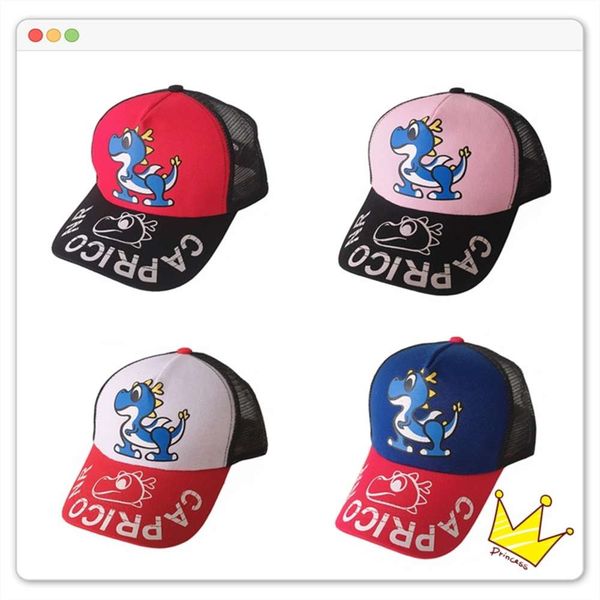 

children's hat cartoon little dinosaur sun boys and girls summer shading baseball cap children's, Yellow