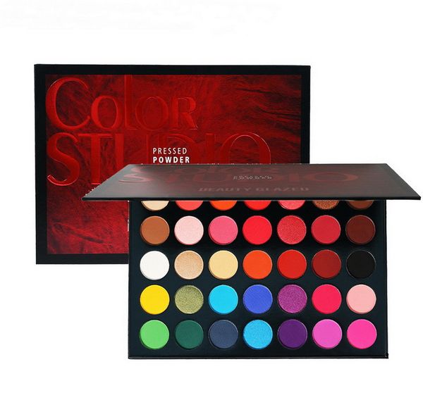 35 Color Eye Shadow Palette Beleza Vidrada Sombra Paletes Maquiagem Glitter Destaque Shimmer Matte Natural Pallet