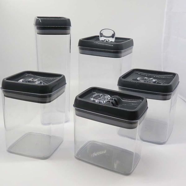 

storage bottles & jars plastic tank, grain and miscellaneous receiving box food sealing kitchen transparent snack