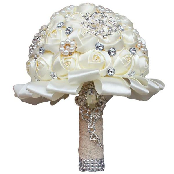 

rose crystal wedding bouquet beaded accessories bridesmaid artificial flowers bridal bouquets-abux decorative & wreaths