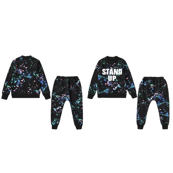 

fashion girls tracksuit baby kids sport clothes set colorful letter printed children suit clothing sets, White