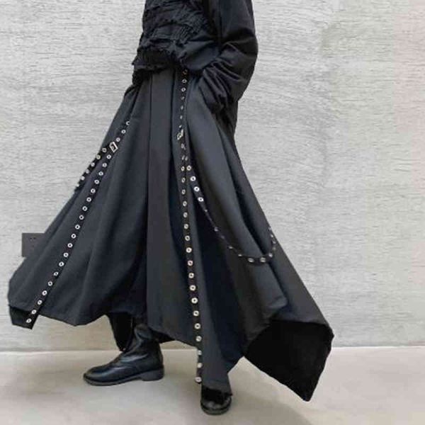 

pant men dark black ribbon ladies'broad-legged japanese gothic punk hare kimono pants skirt atfp