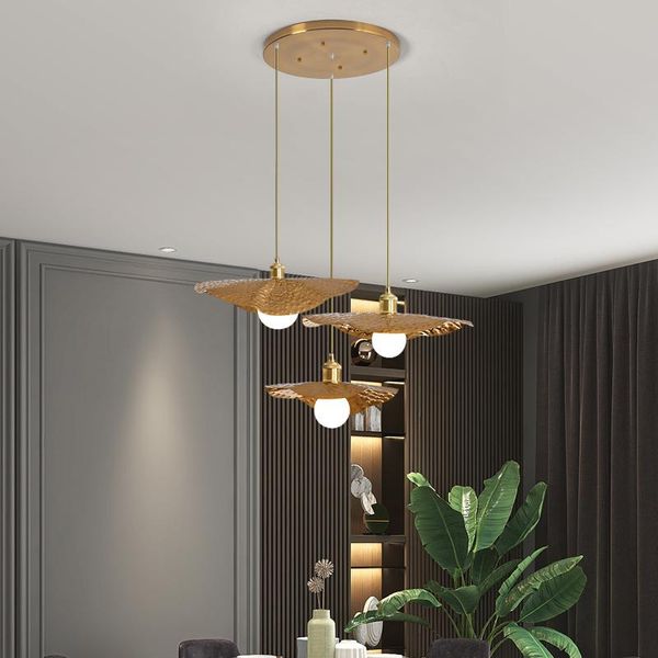 

nordic metal pendant lamp home indoor modern led light for dinning room/kitchen/study room art decor lotus leaf lamps